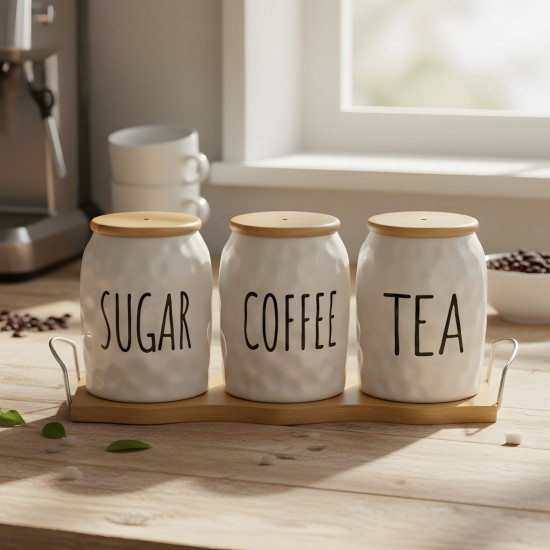 Porcelain Spice Jar Set - 3 Pcs